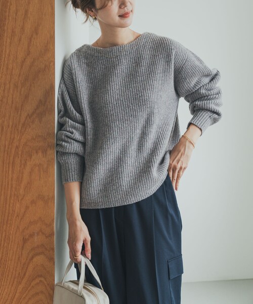 URBAN RESEARCH DOORS（アーバンリサーチドアーズ）の「ハミルトンウール畦ボートネックプルオーバー（ニット/セーター・レディース・MIX GRAY/YELLOW/MIX BROWN・M）」の10枚目の写真
