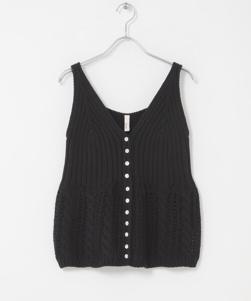 URBAN RESEARCH DOORS(アーバンリサーチドアーズ)の「Button Cotton Knit Vest(ベスト・レディース・BEIGE/BLACK・Free)」の7枚目の写真