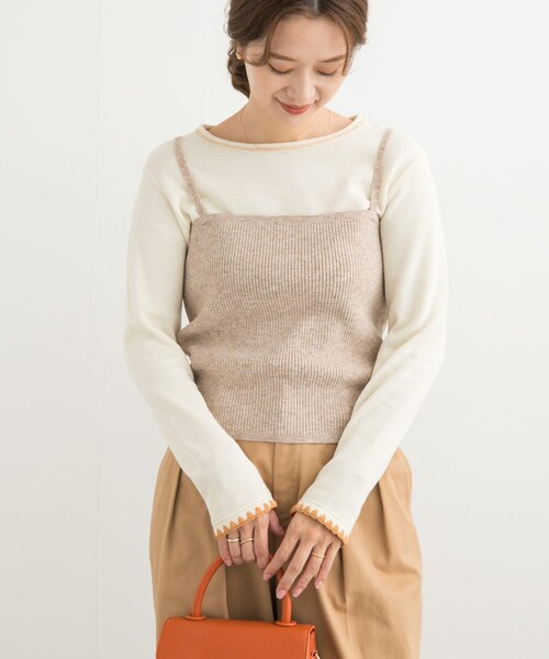 URBAN RESEARCH DOORS（アーバンリサーチドアーズ）の「リブニットビスチェ（その他トップス・レディース・杢CHARCOAL/BEIGE・M）」の15枚目の写真