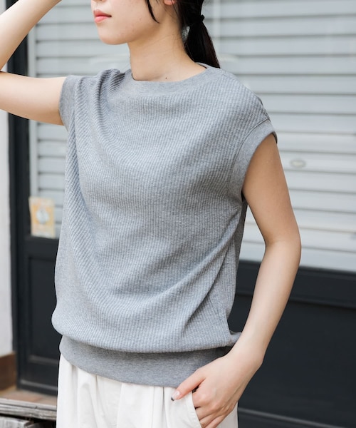 URBAN RESEARCH DOORS（アーバンリサーチドアーズ）の「FORK&SPOON　変形ワッフルノースリーブプルオーバー（Tシャツ/カットソー・レディース・IVORY/GRAY/OFFxNVY/CAMxIVO・1）」の2枚目の写真