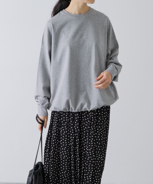 かぐれ（カグレ）の「コットンドロストヘムカットソー（Tシャツ/カットソー・レディース・BLACK/GRAY/OATMEAL・Free）」の2枚目の写真