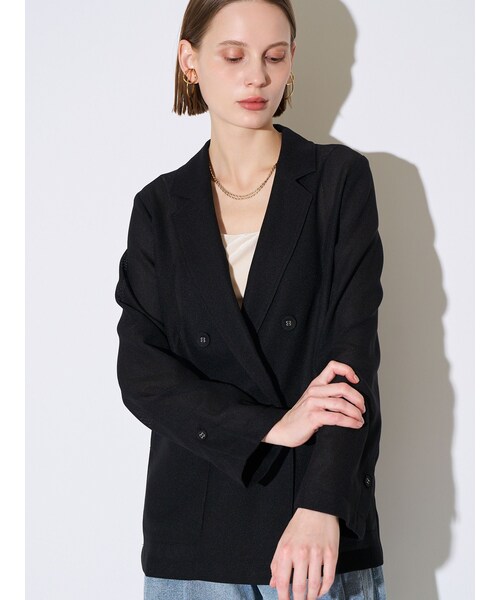 ELENDEEK（エレンディーク）の「SHEER JK（テーラードジャケット・レディース・オフホワイト/アイボリー/ブラック/ブルー・F）」の9枚目の写真