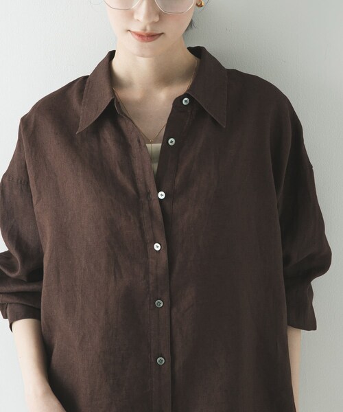 URBAN RESEARCH(アーバンリサーチ)の「リネン2WAYシャツ(シャツ/ブラウス・レディース・PINKSTRIPE/BROWN/BEIGE/BLUESTRIPE/WHITE/BEG STRIPE・Free)」の17枚目の写真