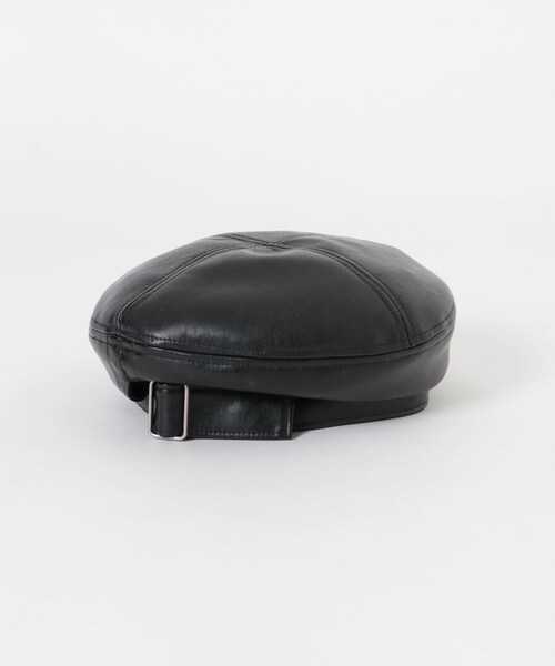 SMELLY（スメリー）の「フェイクレザーバックルベレー（ハンチング/ベレー帽・レディース・BLK/CML・-）」の11枚目の写真