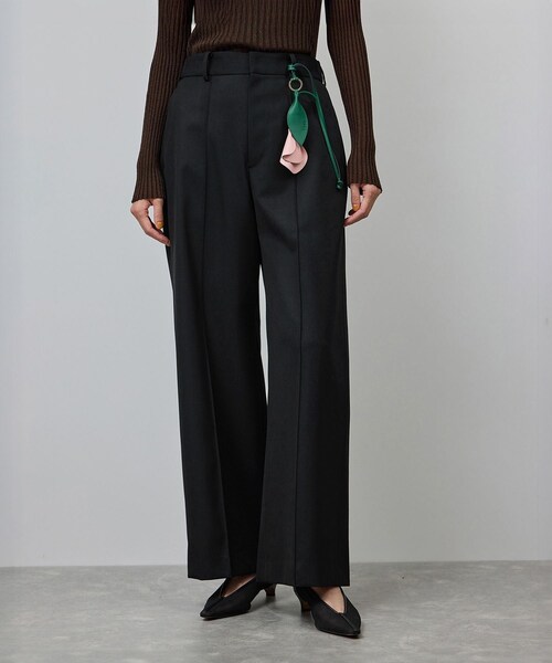 ROPE'（ロペ）の「梳毛ギャバ プリーテッド ワイドパンツ（その他パンツ・レディース・ブラック/ネイビー・36/38）」の4枚目の写真