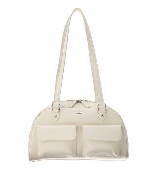 EATME（イートミー）の「ハーフムーンボストンバッグ（ボストンバッグ・レディース・アイボリー/ブラック/イエロー・F）」の2枚目の写真