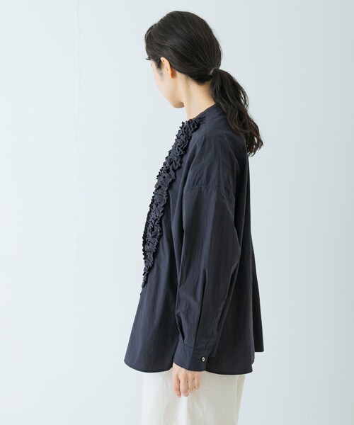 かぐれ（カグレ）の「コットンフリルワイドシャツ（シャツ/ブラウス・レディース・OFF/NAVY・Free）」の20枚目の写真