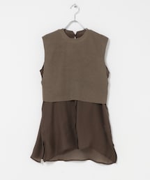 ITEMS URBANRESEARCH | ノースリーブニットドッキングシャツ(シャツ/ブラウス)