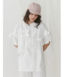 merry jenny | ピンタックリボンBig Tee(Tシャツ/カットソー)