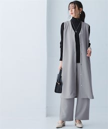 nissen | しわになりにくいキレイ目リップルジャンパースカート(抗菌防臭・防しわ)(ワンピース)