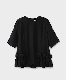 【一部店舗限定】【REALM(レルム)】HALF SLEEVE BLOUSE|裾フリルブラウス 26SS