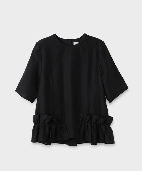 【一部店舗限定】【REALM（レルム）】HALF SLEEVE BLOUSE｜裾フリルブラウス　26SS