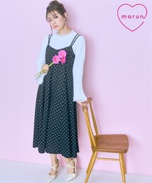 marun | ＜大きいサイズ＞カットジャージーキャミワンピース　marun(ワンピース)