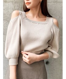 dazzlin | スクエアラインオープンリブニットトップス(ニット/セーター)