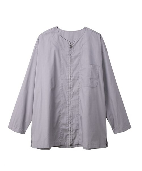 nissen（ニッセン）の「ダブルジップシャツカーディガン【大きいサイズ】（シャツ/ブラウス・メンズ・ブラック/グレー・3L/4L/5L/6L/8L/10L）」の12枚目の写真