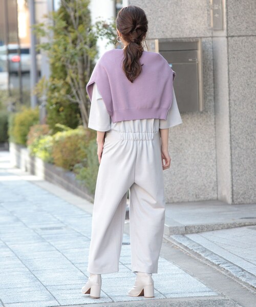 ITEMS URBANRESEARCH（アイテムズ アーバンリサーチ）の「フロントZIPワンマイルオールインワン（サロペット/オーバーオール・レディース・LIGHT GRAY/CHARCOAL/BEIGE・one）」の8枚目の写真