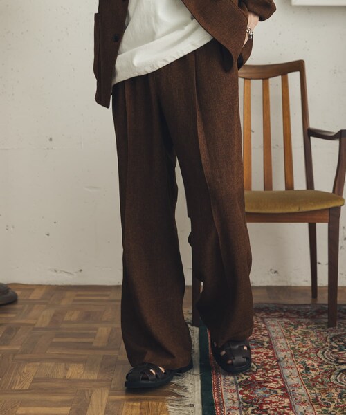 SENSE OF PLACE by URBAN RESEARCH（センスオブプレイスバイアーバンリサーチ）の「ライトツイードイージーワイドスラックス（その他パンツ・メンズ・BLACK/BROWN・M/L）」の17枚目の写真