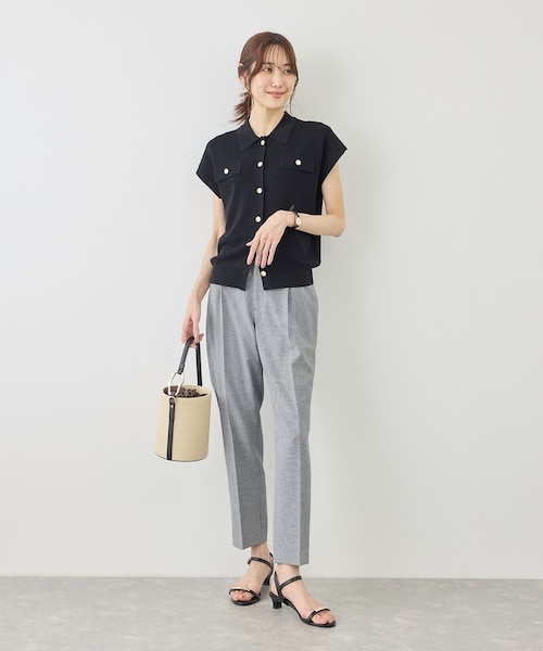 ROPE' PICNIC（ロペピクニック）の「リネンライクシリーズ ドライタッチテーパードパンツ/UVカット・接触冷感・防シワ（その他パンツ・レディース・グレー系/ブラウン/ネイビー・L/M/S）」の21枚目の写真