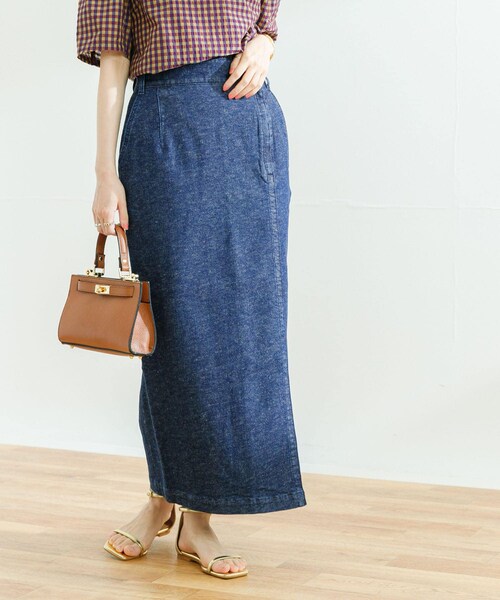 URBAN RESEARCH(アーバンリサーチ)の「綿麻デニムタイトスカート(デニムスカート・レディース・INDIGO/L.BLUE・36/38)」の3枚目の写真