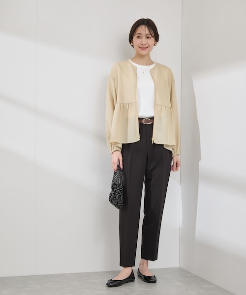 ROPE' PICNIC(ロペピクニック)の「メッシュペプラムブルゾン(ブルゾン・レディース・ブラック/ホワイト/ベージュ・38)」の16枚目の写真