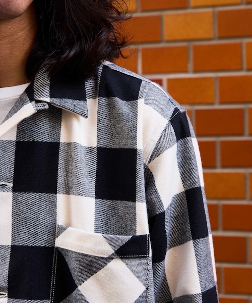 ADAM ET ROPE'（アダムエロペ）の「《別注》【BONCOURA/ボンクラ】オープンカラーネルシャツ ブロックチェック（シャツ/ブラウス・メンズ・ブラック・36/38/40/42）」の19枚目の写真