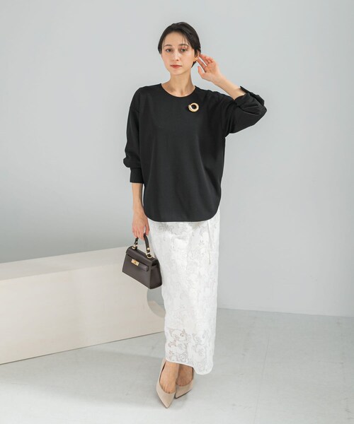 URBAN RESEARCH ROSSO（アーバンリサーチロッソ）の「ストレッチジョーゼットプルオーバー（シャツ/ブラウス・レディース・OFF/MOCHA/BLACK・Free）」の17枚目の写真