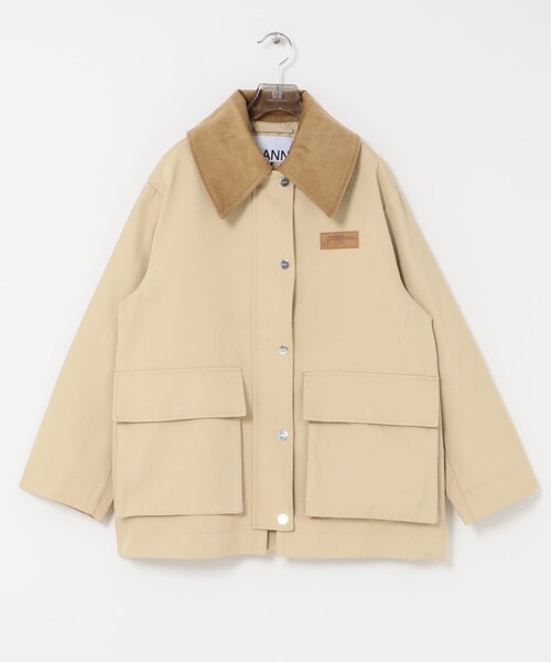 URBAN RESEARCH（アーバンリサーチ）の「GANNI　Heavy Twill Midi Jacket（カバーオール・レディース・Pale Khaki・S/M）」の3枚目の写真