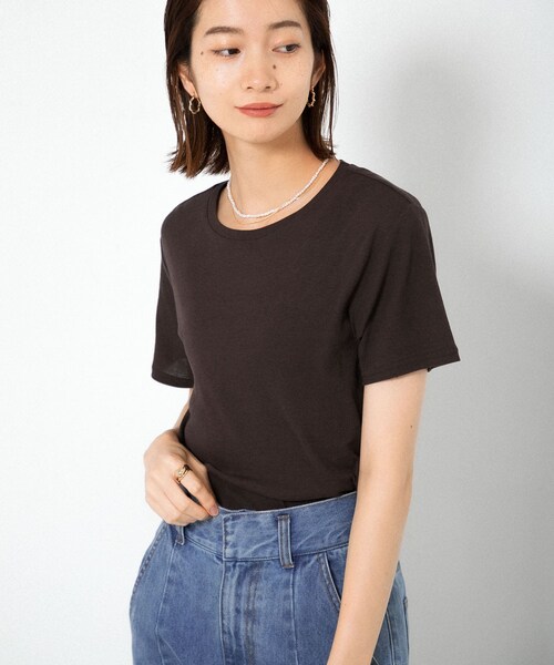 KBF(ケイビーエフ)の「コンパクトベーシックTシャツ(Tシャツ/カットソー・レディース・BLUE/IVORY/ORANGE/D.BROWN・one)」の20枚目の写真