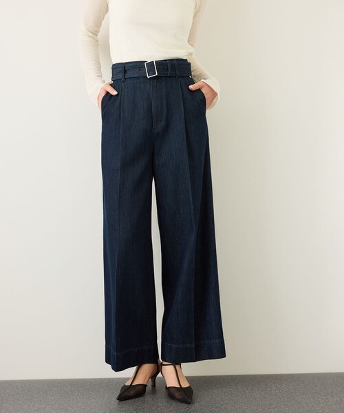 ROPE'（ロペ）の「ライトテンセルデニムベルテッドワイドパンツ（その他パンツ・レディース・ネイビー・34/36/38）」の4枚目の写真