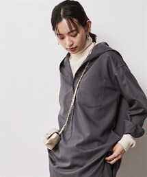 nissen | 大きいサイズ フーディシャツチュニック シックスタイル(シャツ/ブラウス)