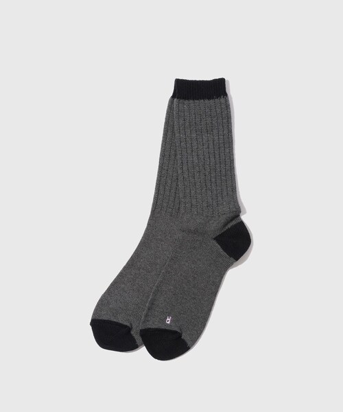 ADAM ET ROPE'(アダムエロペ)の「【Little Yarmouth/リトルヤーマス】Utility Rib Sox(ソックス/靴下・メンズ・ブラック/ホワイト/オリーブ・F)」の4枚目の写真