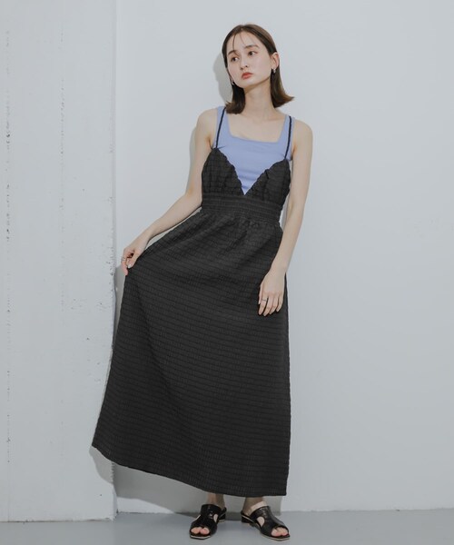 SENSE OF PLACE by URBAN RESEARCH（センスオブプレイスバイアーバンリサーチ）の「チェックキャミワンピース（ワンピース・レディース・BLACK/NAVY/ORANGE・COMPACT/one）」の6枚目の写真