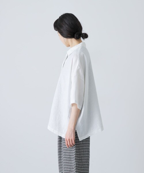 かぐれ（カグレ）の「リネンスキッパーシャツ（シャツ/ブラウス・レディース・OFF/BLACK/MINT・Free）」の14枚目の写真