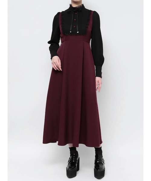 バイカラーメイドライクワンピース 