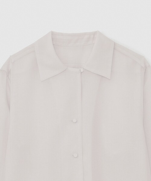 ROPE'（ロペ）の「マナードボイルシアー開襟シャツ/セットアップ対応（シャツ/ブラウス・レディース・ブラック/オフホワイト/ベージュ・F）」の9枚目の写真