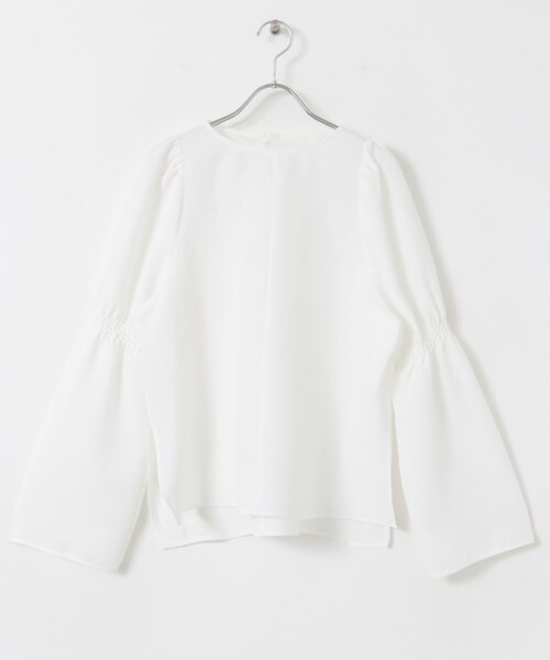 URBAN RESEARCH ROSSO（アーバンリサーチロッソ）の「シャーリングベルスリーブブラウス（シャツ/ブラウス・レディース・orange/white・FREE）」の10枚目の写真