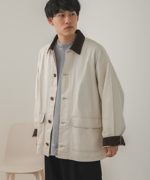 SENSE OF PLACE by URBAN RESEARCH（センスオブプレイスバイアーバンリサーチ）の「『セットアップ対応』デニムカバーオール（カバーオール・メンズ・IVORY/BLACK・M/L）」の5枚目の写真