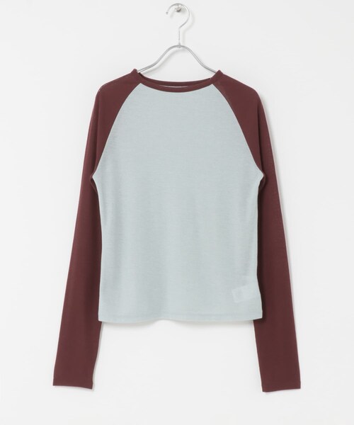 KBF（ケイビーエフ）の「シアーラグランTEE（Tシャツ/カットソー・レディース・BEIGE×BRN/BLUE×WINE・One）」の6枚目の写真