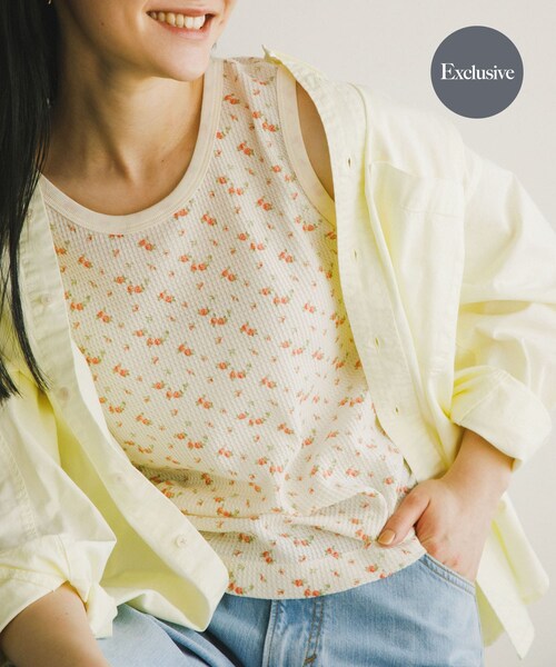 URBAN RESEARCH DOORS（アーバンリサーチドアーズ）の「『別注』Sports Wear×DOORS　ワッフルタンクトップ（タンクトップ・レディース・ivoflower/grayflower/gray/ivory・one）」の5枚目の写真