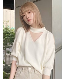 MURUA | ドライタッチチョーカーハーフニット(ニット/セーター)