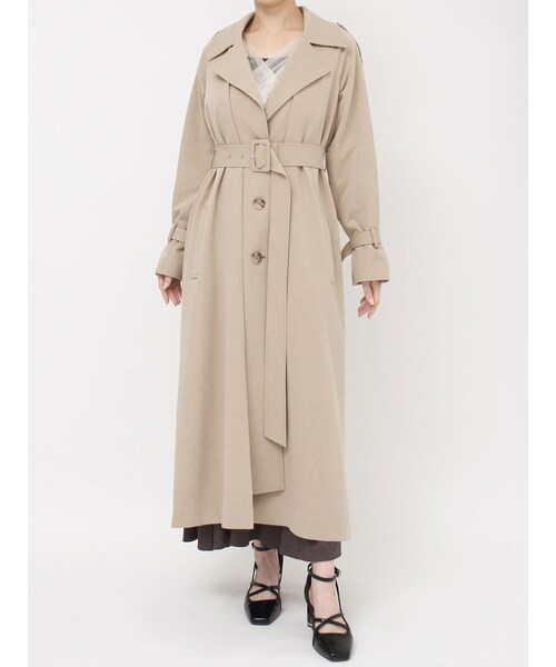 dazzlin（ダズリン）の「レイヤードタックシングルトレンチコート（トレンチコート・レディース・ベージュ/ブラック・F）」の2枚目の写真