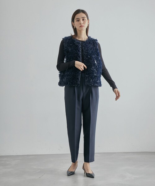 ROPE'(ロペ)の「【限定店舗・J'aDoRe限定】エレガンス キュアフィーロ 天竺クルーネックリブプルオーバー(Tシャツ/カットソー・レディース・ネイビー/オフホワイト・F)」の20枚目の写真