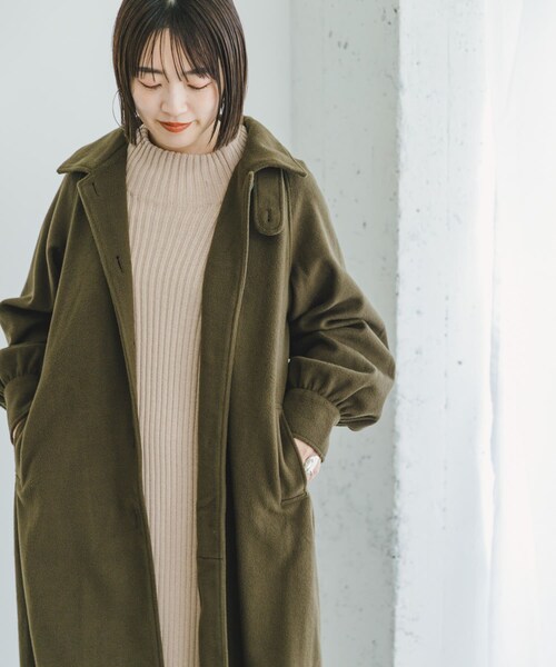 ITEMS URBANRESEARCH（アイテムズ アーバンリサーチ）の「スタンドカラーコート（ステンカラーコート・レディース・L.BEG/BLK/OLV・FREE）」の19枚目の写真