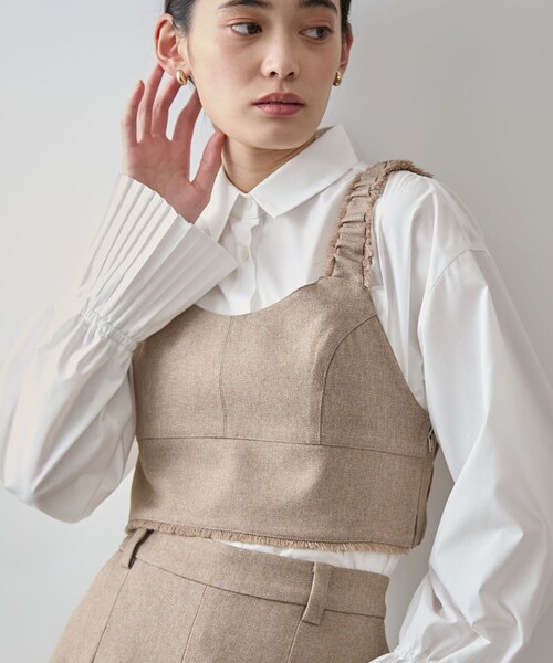 VIS（ビス）の「サマーツイードフリンジビスチェ（ベスト・レディース・キナリ系/キャメル系・F）」の9枚目の写真