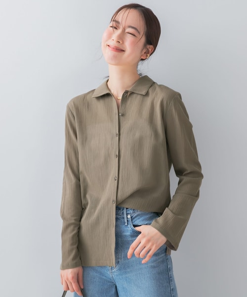 URBAN RESEARCH ROSSO（アーバンリサーチロッソ）の「F by ROSSO　楊柳シアーシャツ（シャツ/ブラウス・レディース・YELLOW/P/BEIGE/GRAY・FREE）」の6枚目の写真