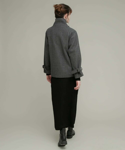 URBAN RESEARCH Sonny Label（アーバンリサーチサニーレーベル）の「メルトンジャージースタンドカラーコート（テーラードジャケット・レディース・チャコール/グレー/ベージュ・FREE）」の11枚目の写真