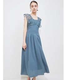 MERCURYDUO | レースラッフルロングドレス(ワンピース)