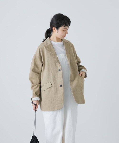 かぐれ(カグレ)の「Tailored jacket w/lining(テーラードジャケット・レディース・BEIGE/BLACK・FREE)」の19枚目の写真