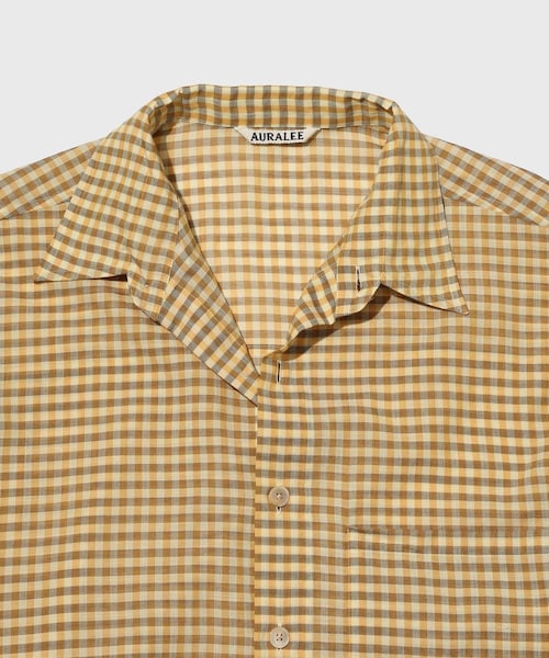 ADAM ET ROPE'（アダムエロペ）の「【AURALEE/オーラリー】AIRY LIGHT COTTON CHECK BIG SHIRT（シャツ/ブラウス・メンズ・ダークブラウン/イエロー・3/4）」の7枚目の写真
