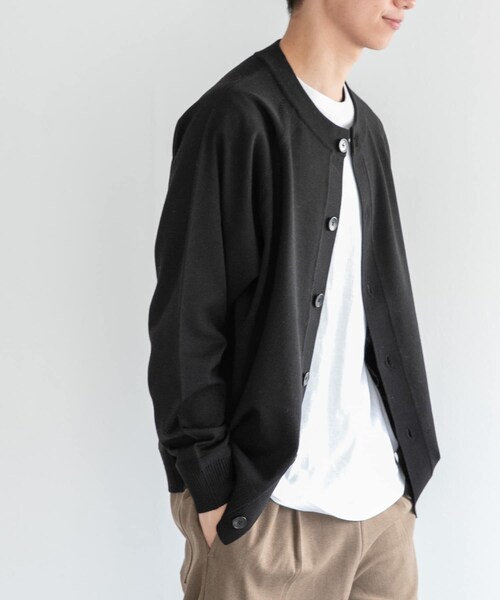 URBAN RESEARCH DOORS（アーバンリサーチドアーズ）の「FORK&SPOON　ウーステッドヤーンクルーネックカーディガン（カーディガン/ボレロ・メンズ・LIGHTGRAY/BLACK/RENGA・4/5）」の12枚目の写真